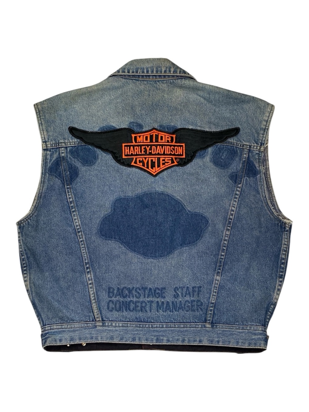 Vintage 90’s Bugle Boy Harley-Davidson World Tour Denim Vest Men’s